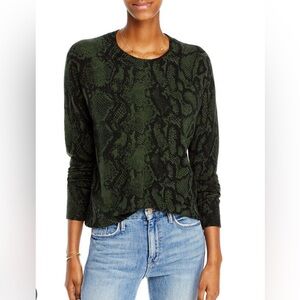 Aqua small snake print cashmere sweater